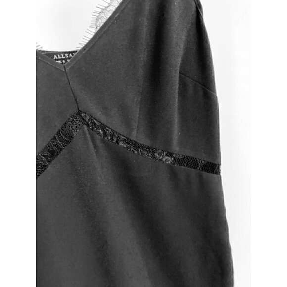 Allsaints Ally Dress Black Lace Sz 4 polyester Sheer Lace Panels LBD retail $230 - Picture 7 of 10